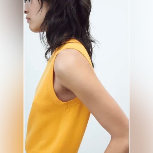 ZARA SLEEVELESS TOP SIZE M COLOR LIGHT YELLOW  NWT - Picture 6 of 13
